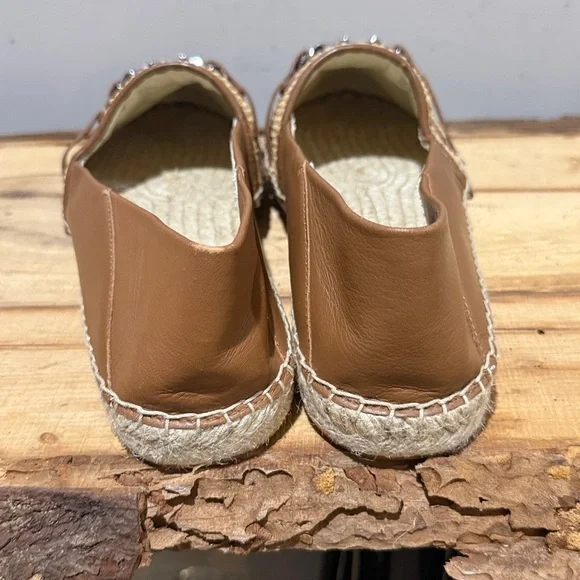 Michael Kors Ember Slip On Leather& Woven Espadrilles Size 10 A35 - Picture 10 of 13